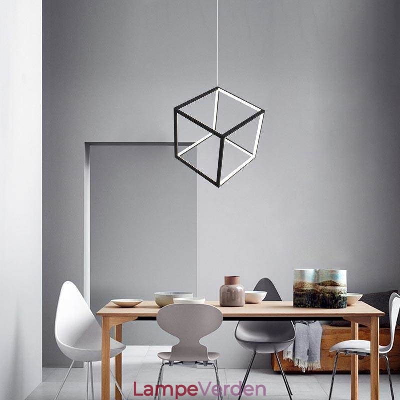 Sort pendel geometrisk kubebelysning LBY18069