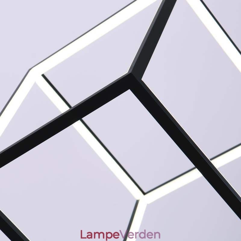 Sort pendel geometrisk kubebelysning LBY18069