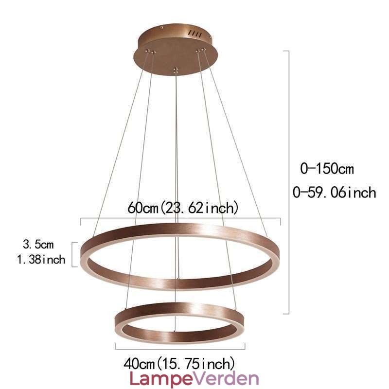 Pendel Drawing Craft 2 Ringe Lampe 60+40cm