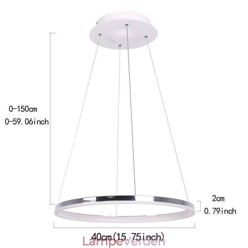 Moderne Pendel Akryl Cirkel Lampe 40cm