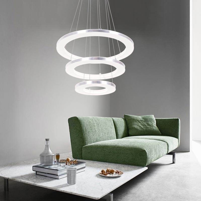 Moderne Pendel Akryl 3 Ringe Lampe 40+30+20cm
