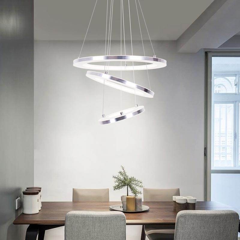 Moderne Pendel Akryl 3 Ringe Lampe 40+30+20cm