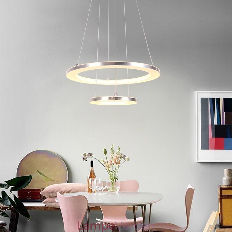 Moderne Pendel Akryl 2 Ringe Lampe 40+20cm