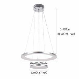 Moderne Pendel Akryl 2 Ringe Lampe 40+20cm