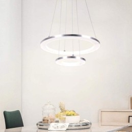 Moderne Pendel Akryl 2 Ringe Lampe 40+20cm