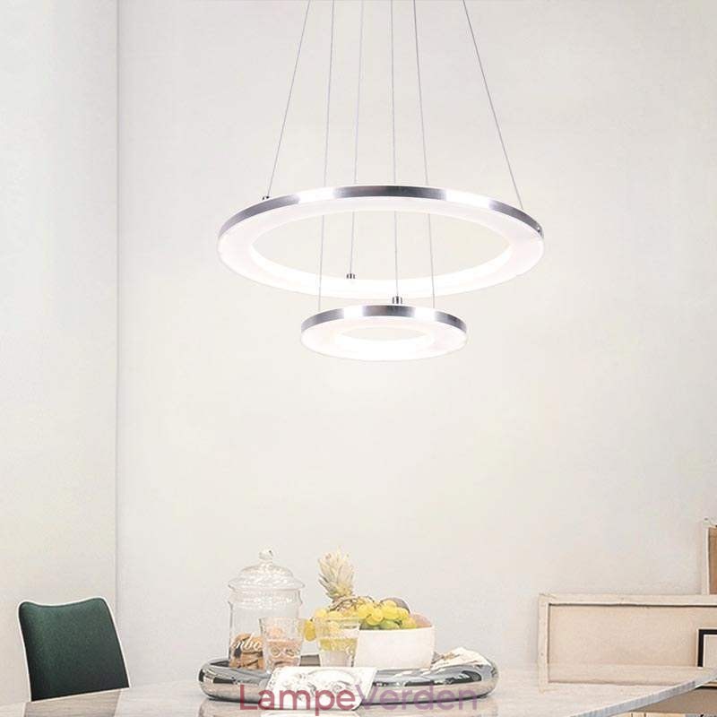 Moderne Pendel Akryl 2 Ringe Lampe 40+20cm