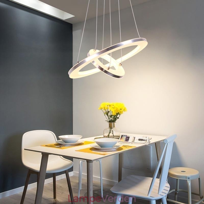 Moderne Pendel Akryl 2 Ringe Lampe 40+20cm