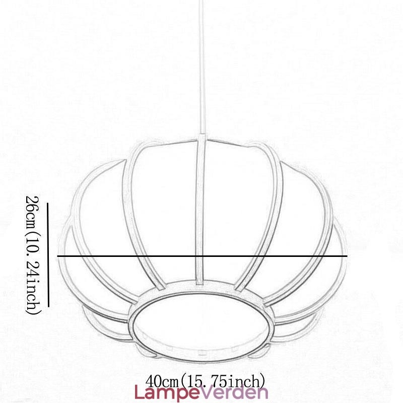 Kreativ japansk bambus hængelampe Moderne enkel pendel teværelses rundt lys