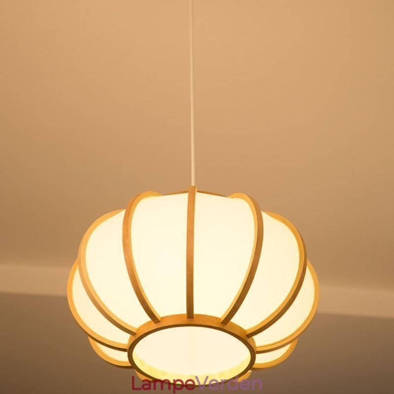 Kreativ japansk bambus hængelampe Moderne enkel pendel teværelses rundt lys