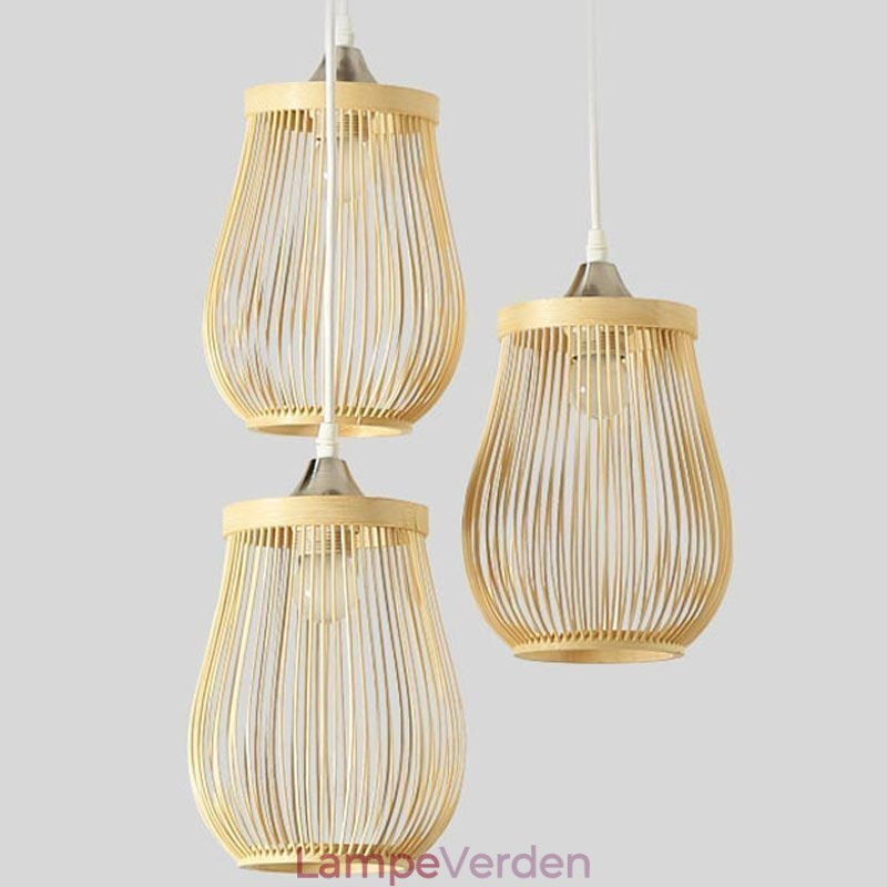 Hule Cage Pendel Light Modern Bamboo Pendel Lighting