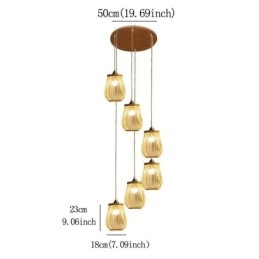 Hule Cage Pendel Light Modern Bamboo Pendel Lighting