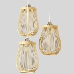 Hule Cage Pendel Light Modern Bamboo Pendel Lighting