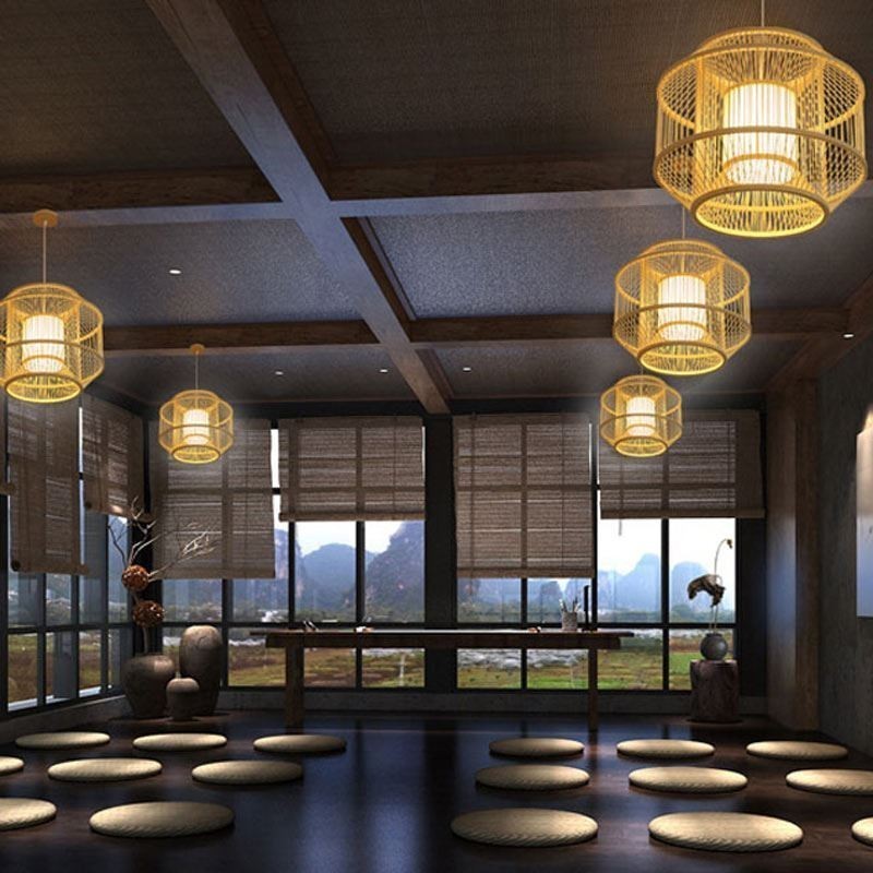 Lantern Bambus Pendel Light Creative Japanese Pendel Light