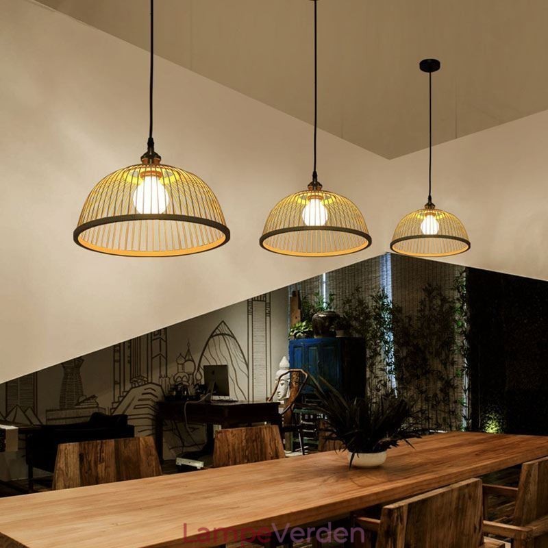 Moderne enkel nedadgående pendant Light Special Bambus Pendel Light Bedside Lighting