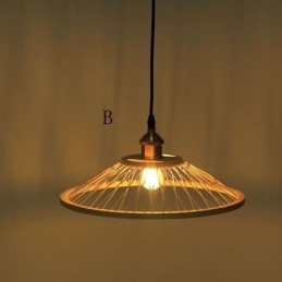 Kuppel Bambus Pendel Light Håndvævet Pendel Light
