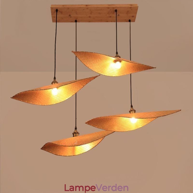 Creative Leaf Pendel Light Moderne Bambus Pendel Light Tearoom Lighting