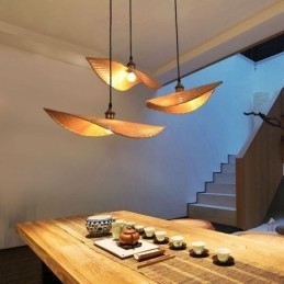 Creative Leaf Pendel Light Moderne Bambus Pendel Light Tearoom Lighting