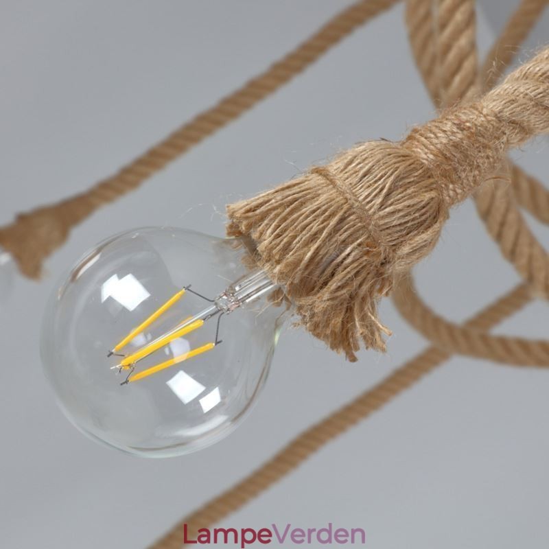 Retro stil 6 10 hoveder pendant lys hamp reb lysekrone vintage loft lys