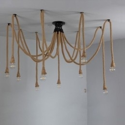 Retro stil 6 10 hoveder pendant lys hamp reb lysekrone vintage loft lys