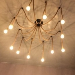 Retro stil 6 10 hoveder pendant lys hamp reb lysekrone vintage loft lys