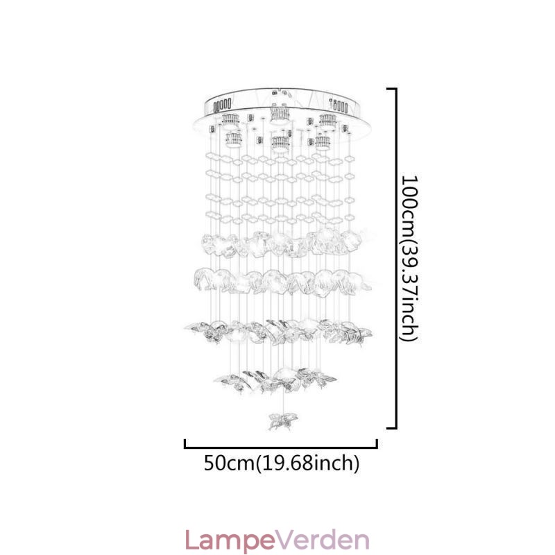 Nordic Pendel Light Creative Butterfly Glas Pendel