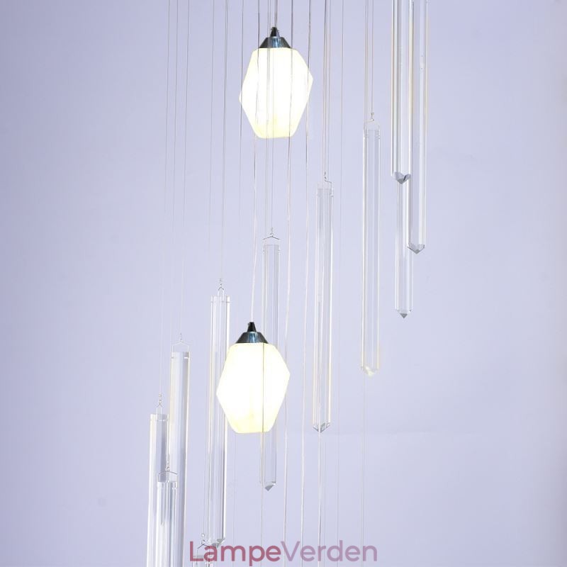 Cluster Pendel Lys Moderne Stor Pendel Krystal Lysekrone Duplex Trappe