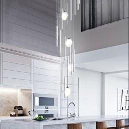 Cluster Pendel Lys Moderne Stor Pendel Krystal Lysekrone Duplex Trappe