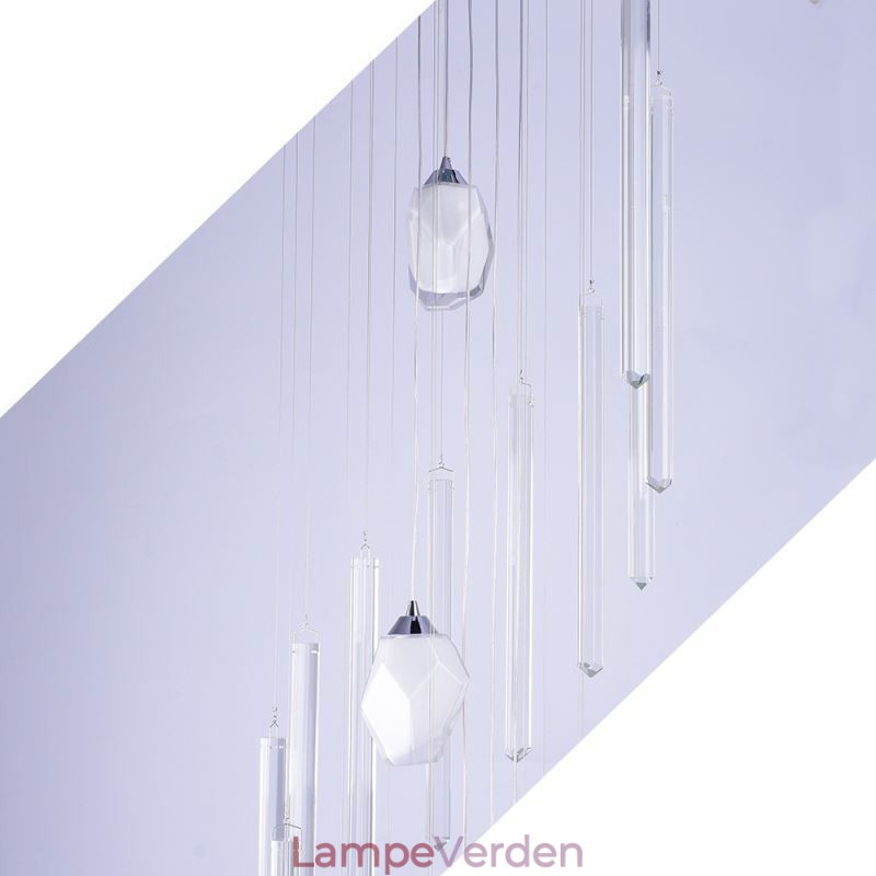 Cluster Pendel Lys Moderne Stor Pendel Krystal Lysekrone Duplex Trappe