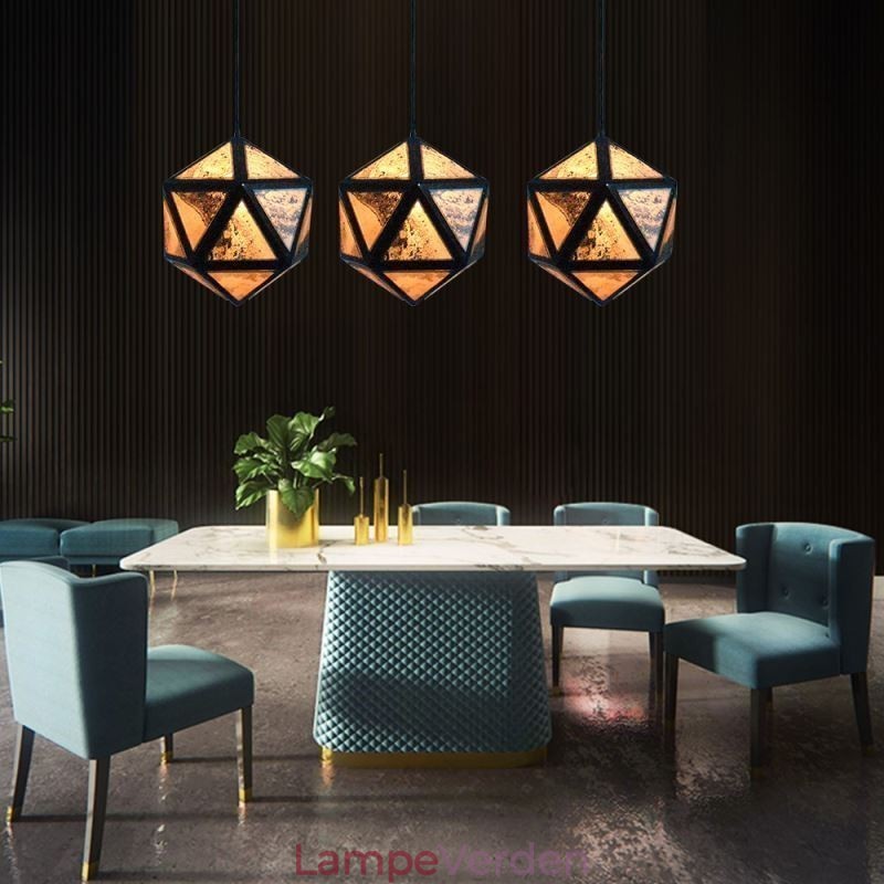Geometrisk pendant lys diamantformet 3D gennemskinnelig design