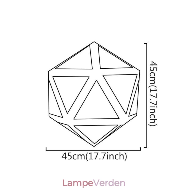 Geometrisk pendant lys diamantformet 3D gennemskinnelig design