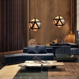 Geometrisk pendant lys diamantformet 3D gennemskinnelig design