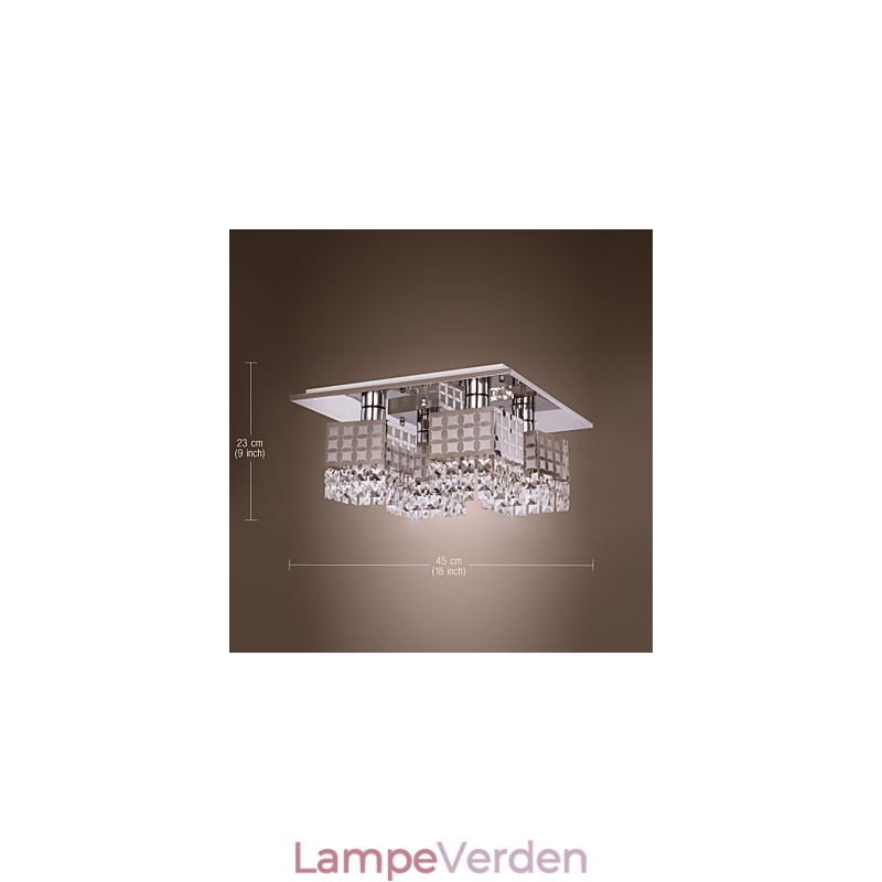 Lysekrone Moderne Krystal Rustfri Living 4 Lys