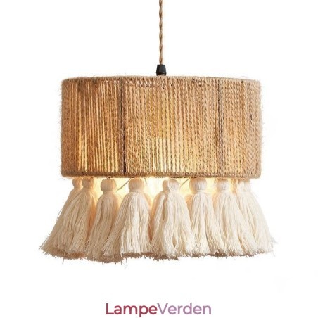 Hamp Rope Pendel Light Retro Dekoration Loftslys kvast Lampeskærm Hamp Rope Pendel Light Retro Dekoration Loftslys kvast Lampeskærm