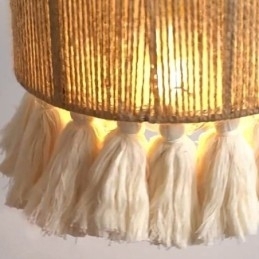 Hamp Rope Pendel Light Retro Dekoration Loftslys kvast Lampeskærm