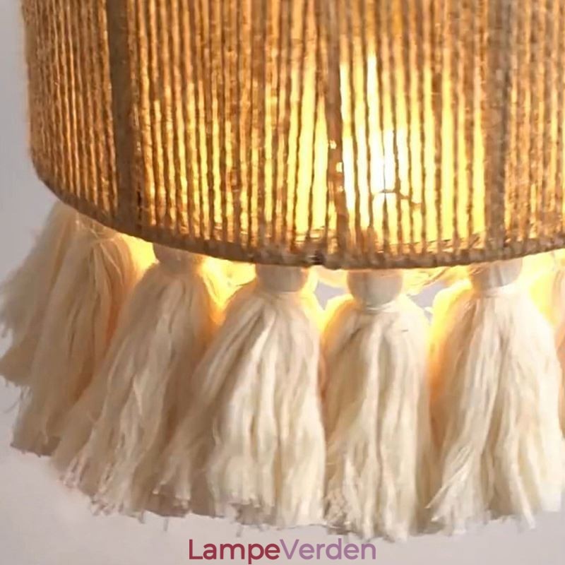 Hamp Rope Pendel Light Retro Dekoration Loftslys kvast Lampeskærm