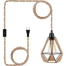 Retro Pendel Hamp Rope Ceiling Light 5M hængende tråd