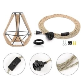 Retro Pendel Hamp Rope Ceiling Light 5M hængende tråd