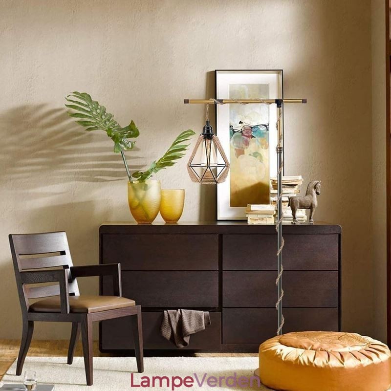 Retro Pendel Hamp Rope Ceiling Light 5M hængende tråd