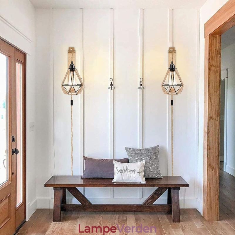 Retro Pendel Hamp Rope Ceiling Light 5M hængende tråd