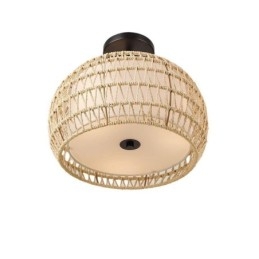 Papirreb Stof Flush Mount 32cm rund lampeskærm 3 lys