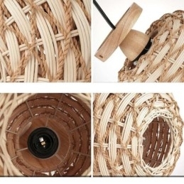 Træfarvet græskar Flush Mount Paper Rope Rattan Woven Lampeskærm