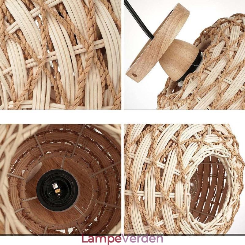 Træfarvet græskar Flush Mount Paper Rope Rattan Woven Lampeskærm