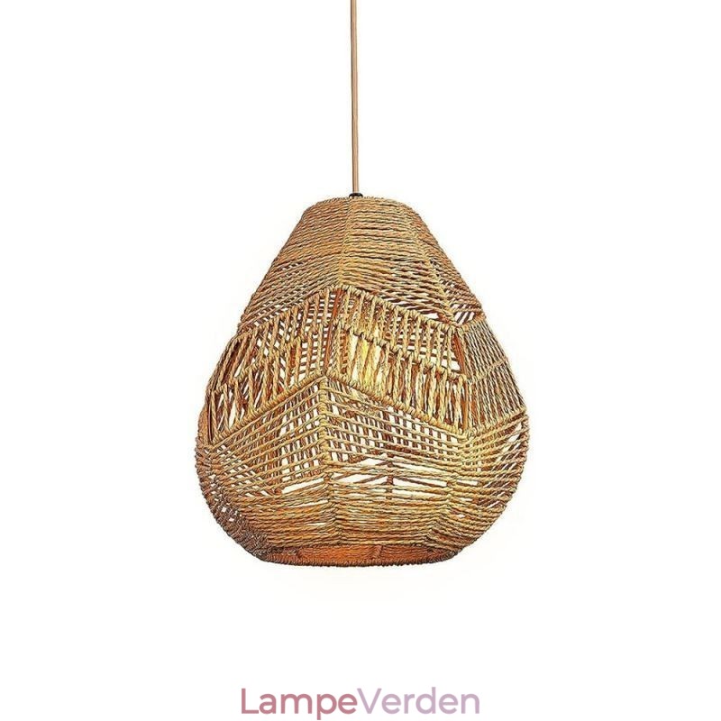 Nordic Retro Loftslys Naturpapir Reb Håndvævet Lampeskærm