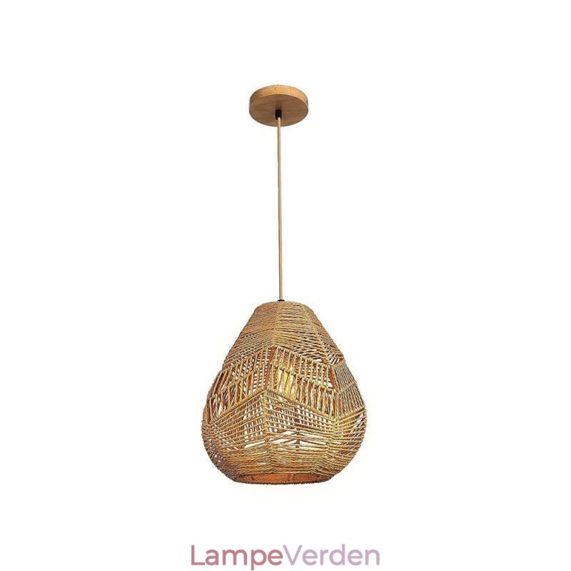 Nordic Retro Loftslys Naturpapir Reb Håndvævet Lampeskærm