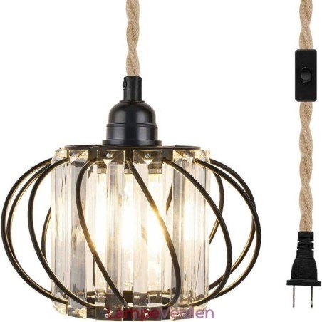 Retro Country Loftslampe Hamp Reb Jern Sengelampe Pendel Med Stik Retro Country Loftslampe Hamp Reb Jern Sengelampe Pendel Med Stik