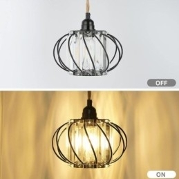 Retro Country Loftslampe Hamp Reb Jern Sengelampe Pendel Med Stik