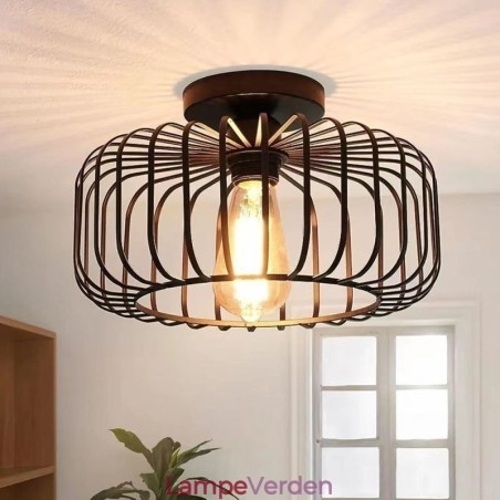 Simple Flush Mount Iron Bird Cage Loftslampe Simple Flush Mount Iron Bird Cage Loftslampe