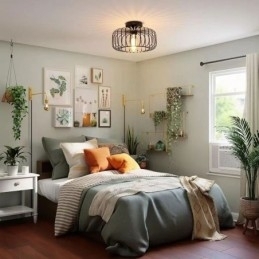 Simple Flush Mount Iron Bird Cage Loftslampe