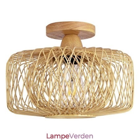 Retro dobbeltlags loftslampe Håndvævet bambus lampeskærm Loftslampe Retro dobbeltlags loftslampe Håndvævet bambus lampeskærm Loftslampe
