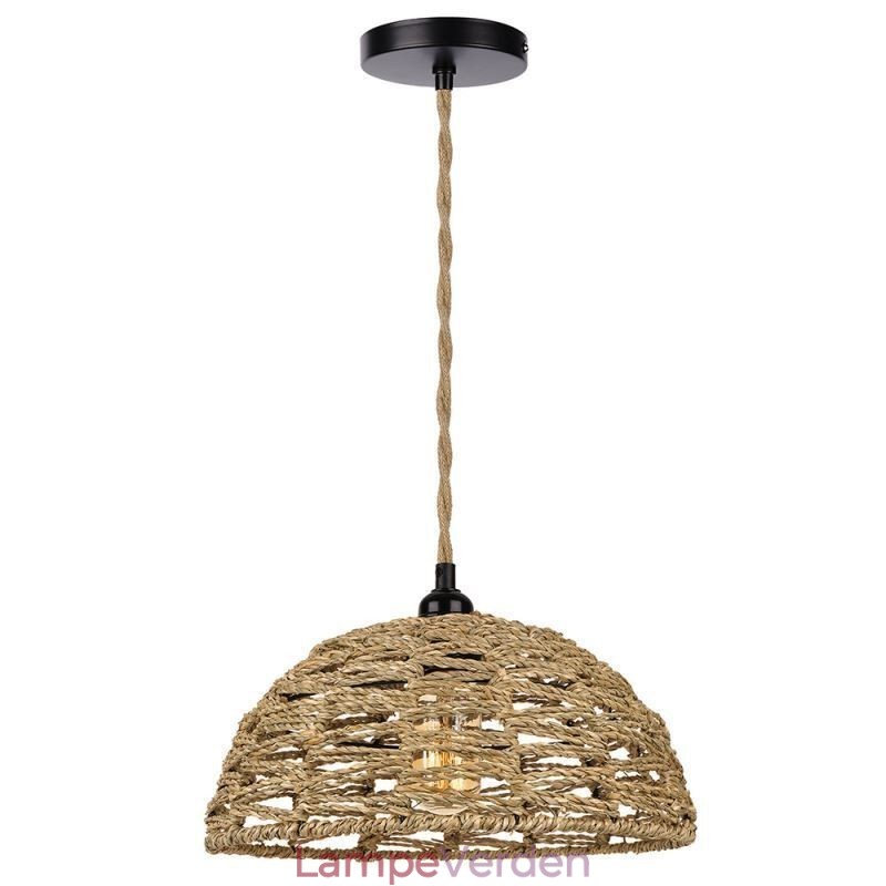 Country Retro Pendel Håndvævet Papir Reb Lampeskærm 30cm
